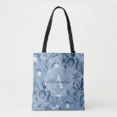 Blue Ocean Zee Life Coastal Beach Monogram Tote Bag (Voorkant)