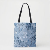 Blue Ocean Zee Life Kustmonogram Tote Bag (Voorkant)