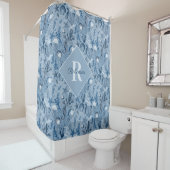 Blue Ocean Zee Life Monogram Kustgebied Douchegordijn (In situ)