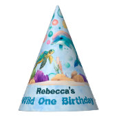 Blue Oceanic Celebration "Wild One" Party Pet Feesthoedjes (Voorkant)