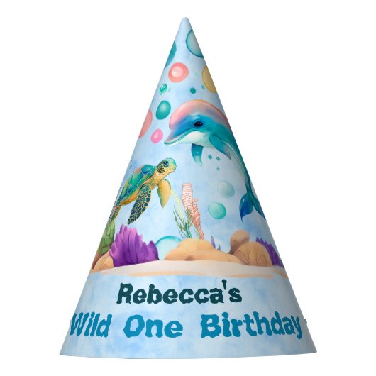 Blue Oceanic Celebration "Wild One" Party Pet Feesthoedjes (Voorkant)