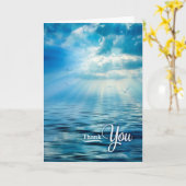 Blue Oceanview Sunlight en Seagulls Hartelijk dank Kaart (Gele Bloem)