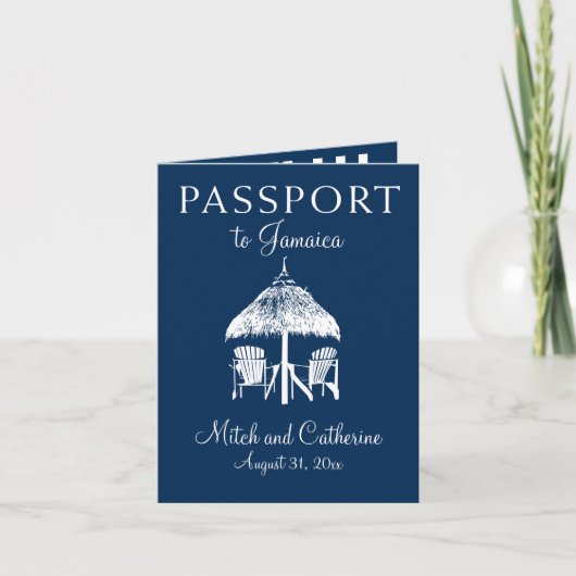 Blue Ocho Rios Jamaica Passport Uitnodiging (Voorkant)