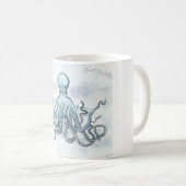 Blue Octopus 11 Oz Ceramic Coffee Tea Beach Koffiemok (Voorkant rechts)