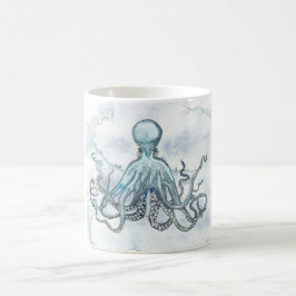 Blue Octopus 11 Oz Ceramic Coffee Tea Beach Koffiemok