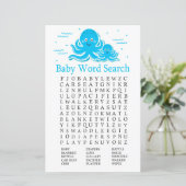 Blue Octopus Baby shower Word Search Game (Staand voorkant)