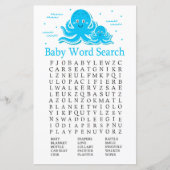 Blue Octopus Baby shower Word Search Game (Voorkant)