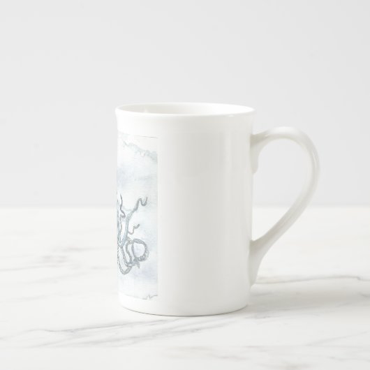 Blue Octopus Bone China Mok Tea Koffee Ocean Beach (Rechts)