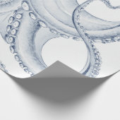 Blue Octopus Cephalopod Kraken Ink Cadeaupapier (Hoek)