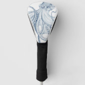 Blue Octopus Cephalopod Kraken Ink Golfheadcover (Voorkant)