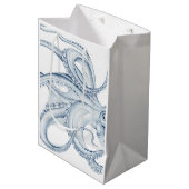 Blue Octopus Cephalopod Kraken Ink Medium Cadeauzakje (Voorkant Gekanteld)