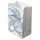 Blue Octopus Cephalopod Kraken Ink Medium Cadeauzakje (Achterkant Gekanteld)