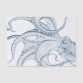 Blue Octopus Cephalopod Kraken Ink Tissuepapier (Voorkant)
