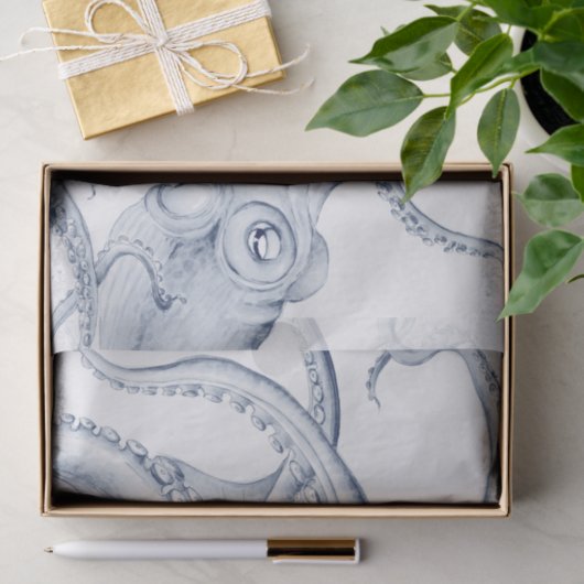 Blue Octopus Cephalopod Kraken Ink Tissuepapier (Geschenk)