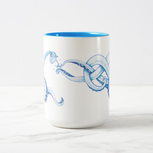 Blue Octopus Coffee Mok (Center)