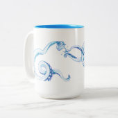 Blue Octopus Coffee Mok (Voorkant links)