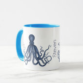 Blue Octopus Custom Mok (Voorkant links)