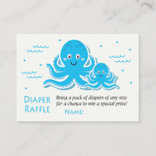 Blue Octopus Diaper Raffle Tickets