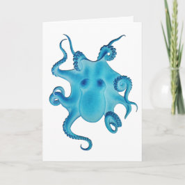 Blue Octopus Friend Birthday Card Kraken Sea Ocean Kaart