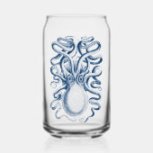 Blue Octopus Graphic  Tekening Blikvorm Glas (Voorkant)