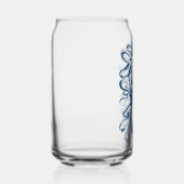 Blue Octopus Graphic  Tekening Blikvorm Glas (Rechts)