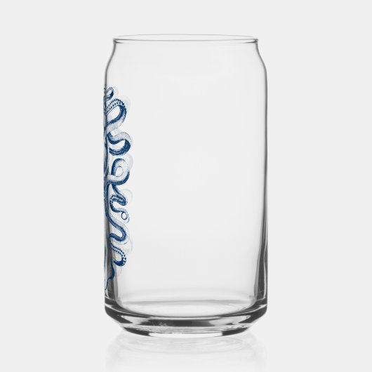 Blue Octopus Graphic  Tekening Blikvorm Glas (Links)