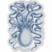 Blue Octopus Graphic  Tekening Sticker (Voorkant)