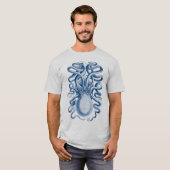 Blue Octopus Graphic  Tekening T-shirt (Voorkant volledig)