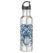Blue Octopus Graphic Tekening Waterfles (Voorkant)