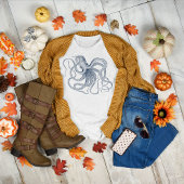 Blue Octopus  Illustration T-Shirt