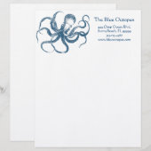 Blue Octopus Letterhead Persoonlijk Briefhoofd (Voorkant / Achterkant)