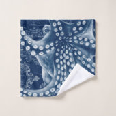 Blue Octopus Map Chic Bad Handdoek (Wasdoekje)