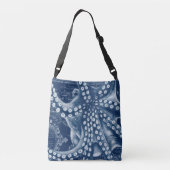 Blue Octopus  Map Chic Crossbody Tas (Achterkant)