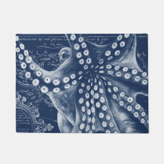Blue Octopus  Map Chic Deurmat (Voorkant)