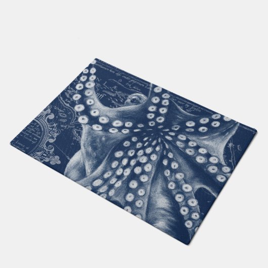 Blue Octopus  Map Chic Deurmat (Schuin)