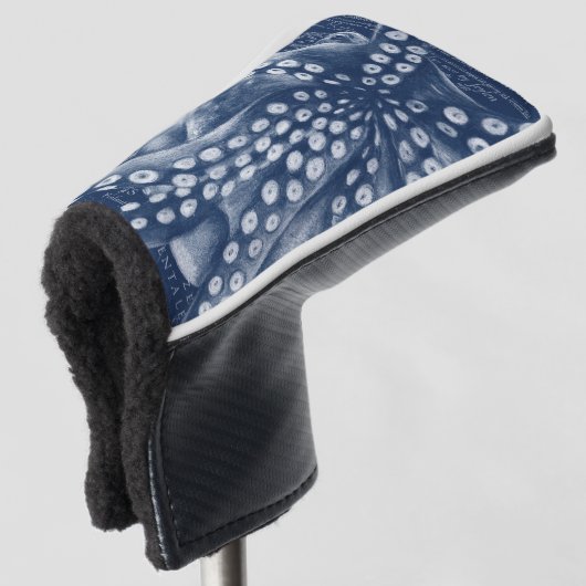 Blue Octopus  Map Chic Golfheadcover (3/4 voorkant)