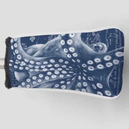 Blue Octopus Map Chic Golfheadcover (Voorkant)