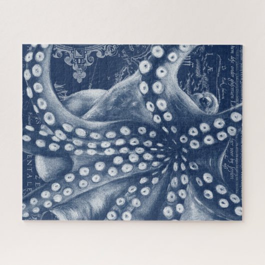 Blue Octopus Map Chic Legpuzzel (Horizontaal)