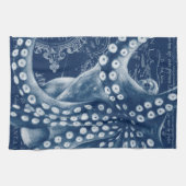 Blue Octopus  Map Chic Theedoek (Horizontaal)