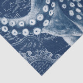 Blue Octopus Map Chic Tissuepapier (Detail)