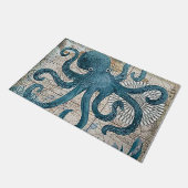 Blue Octopus Map Compass Mat (Schuin)