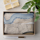 Blue Octopus  Map Compass Nautical Tissuepapier (Geschenk)