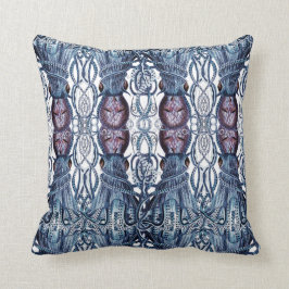 Blue Octopus moderne kustmarine blauw Wit paarse Kussen
