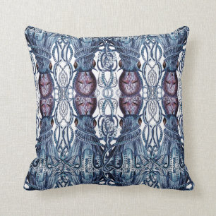 Blue Octopus moderne kustmarine blauw Wit paarse Kussen