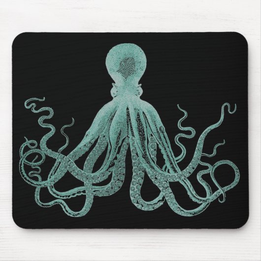 Blue Octopus Mousepad Muismat (Voorkant)