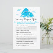 Blue Octopus Nursery Rhyme Quiz baby shower game (Staand voorkant)