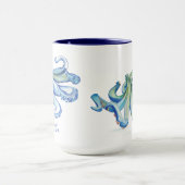 Blue Octopus Personalized Beach Theme Coffee Mok (Midden)