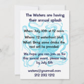 Blue Octopus Pool Party Kaart (Achterkant)