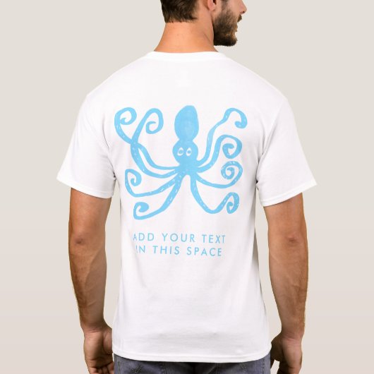 Blue Octopus Scuba Diving T-shirt (Achterkant)