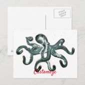 Blue Octopus Thunder_Cove Briefkaart (Voorkant / Achterkant)